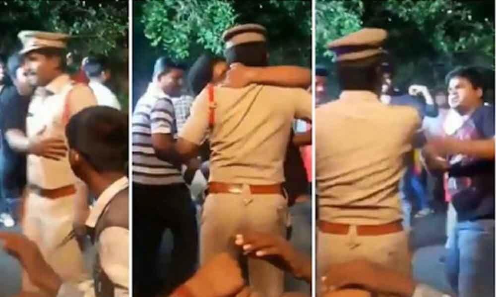 Drunk Man Kisses Cop During Procession In Hyderabad, Arrested