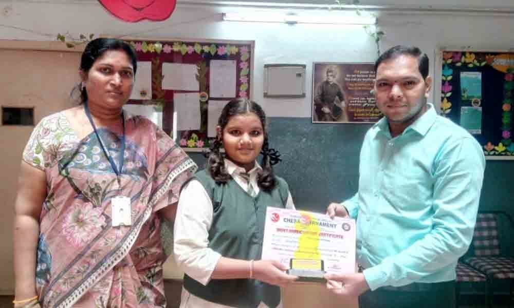 Khammam: Triveni student bags 9th place in State-level chess competitions