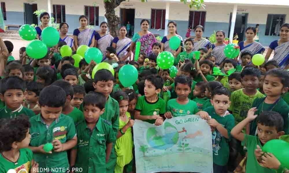 Mancherial: Green Day celebrated in school