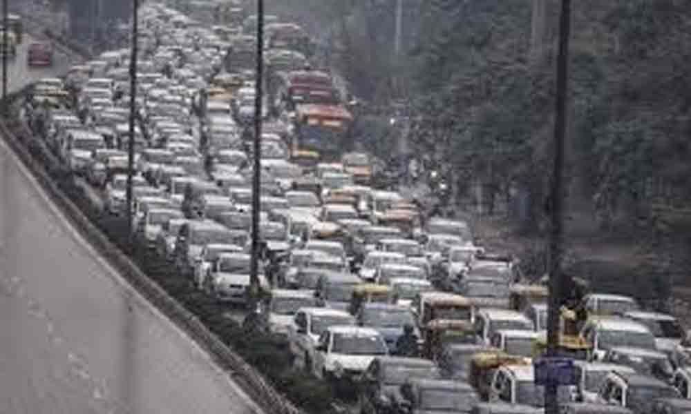 Traffic snarls due to movement of kanwariyas