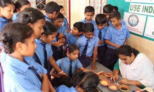 Stress on use of eco-friendly rakhis at GVMC Primary School