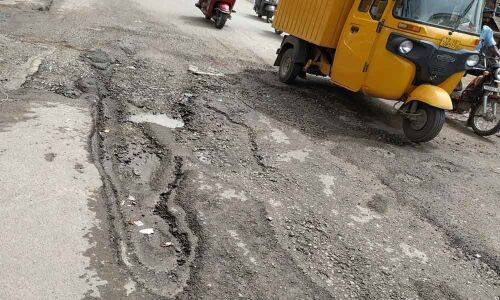 Damaged road poses threat to motorists