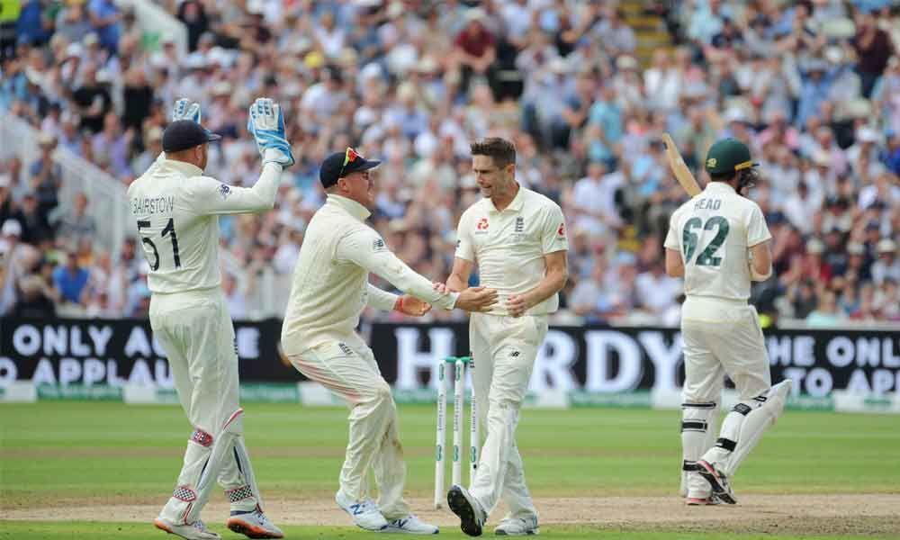 Broad, Woakes spark Australia collapse in first Ashes Test