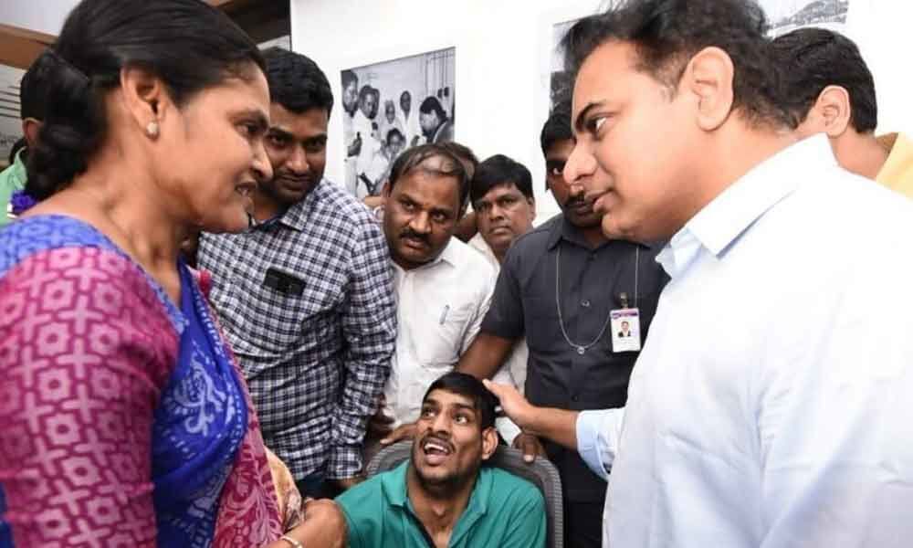 KTR assures employment, house for disabled
