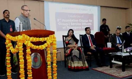 Governor advises Group-1 Officers to realise dream of Bangaru Telangana