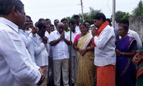 Foundation stones laid for three development works in Adilabad
