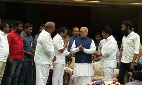 Governor Bishwabhushan celebrates birthday amidst students