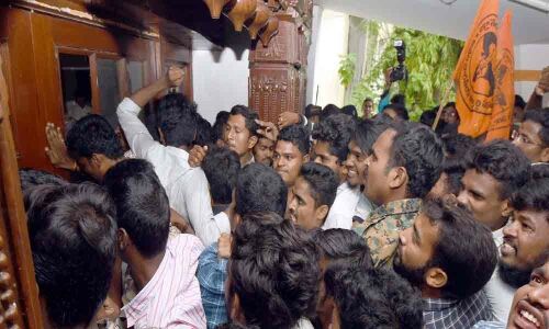 ABVP on a rampage in Kakatiya University at Warangal