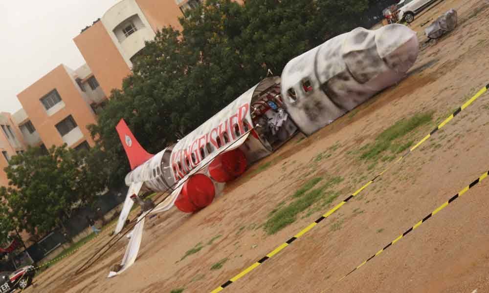 Plane crash simulated at Gandhi Hospital