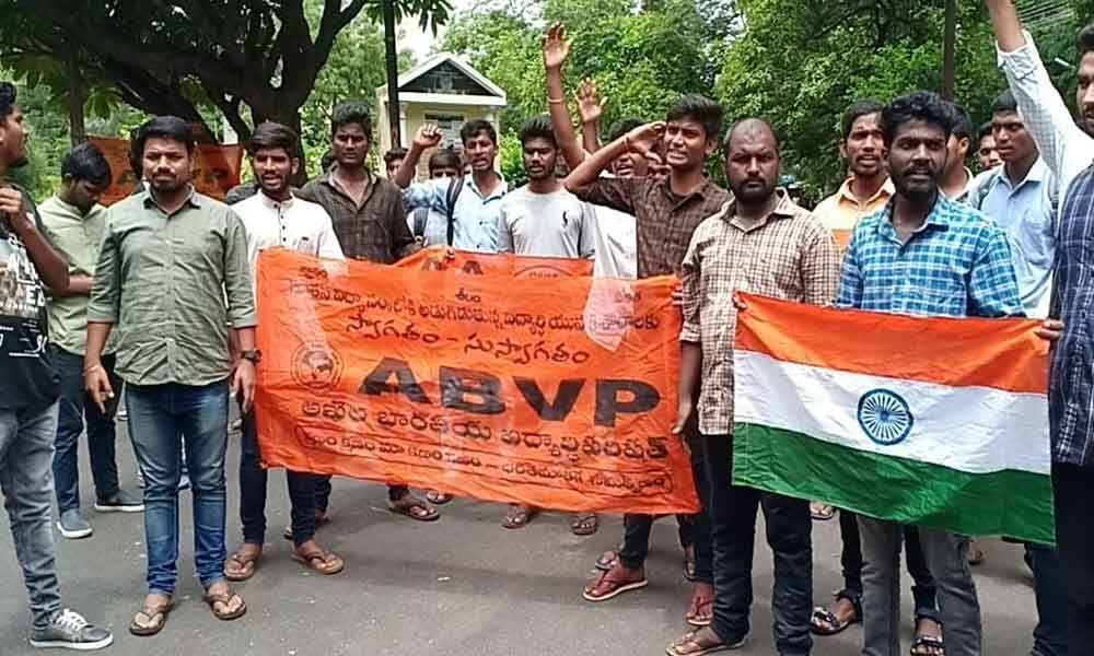 ABVP activists celebrate scrapping of Article 370