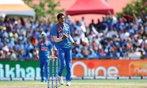 Pollards fifty and Powells cameo lift West Indies to a decent total