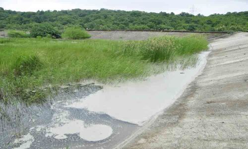 Cenosphere at the Ash Pond Area in Ramagundam