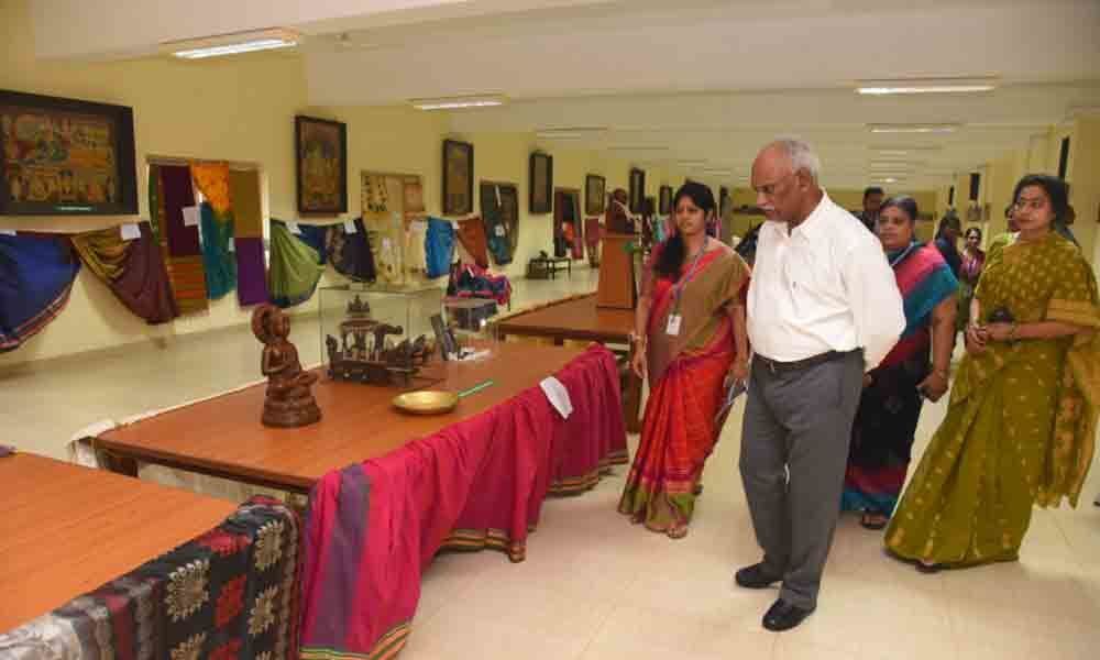Geographical Indication handloom products exhibited