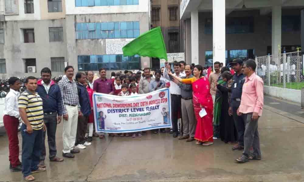 Deworming awareness rally held in Nizamabad