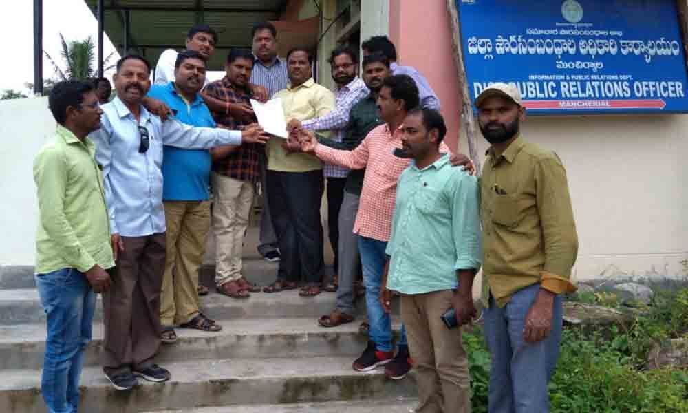 Solve journalists problems, demands Telangana State Union of Working Journalists in Mancherial