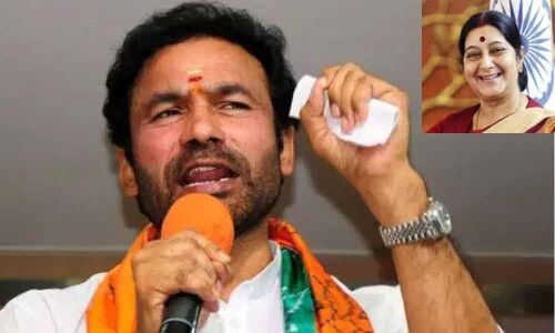 Union Minister Kishan Reddy breaks down in tears over demise of Sushma Swaraj