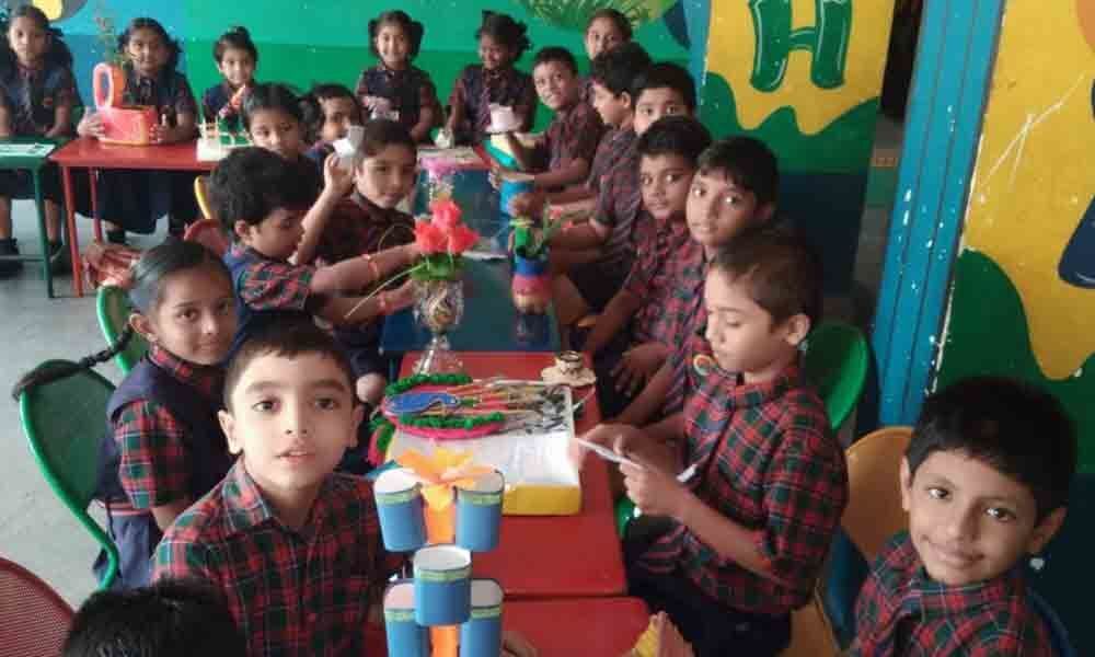 Triveni School organises Best Out of Waste programme in Khammam