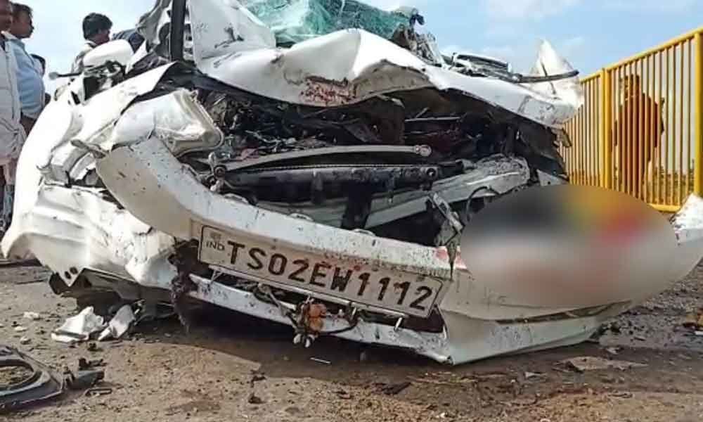 Five killed and one injured as their car rammed into a lorry