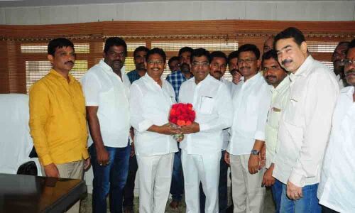MP Nama discusses district development with ZP Chairman Lingala Kamal Raj in Khammam