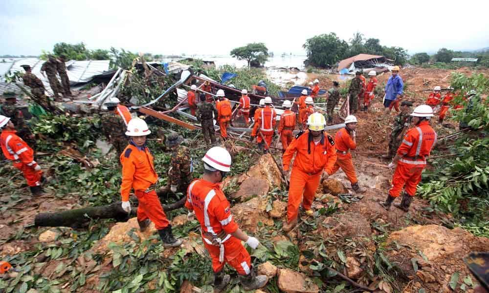 Myanmar landslide kills 34, more than 80 people feared missing