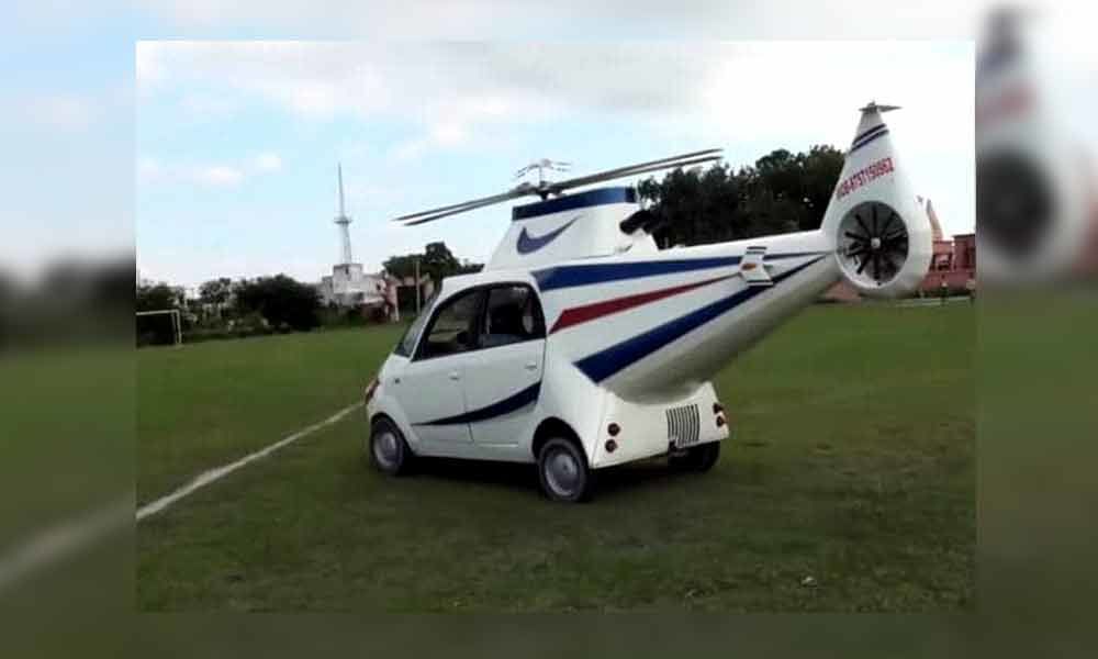 Bihar: 24-year-old turns Tata Nano into a helicopter