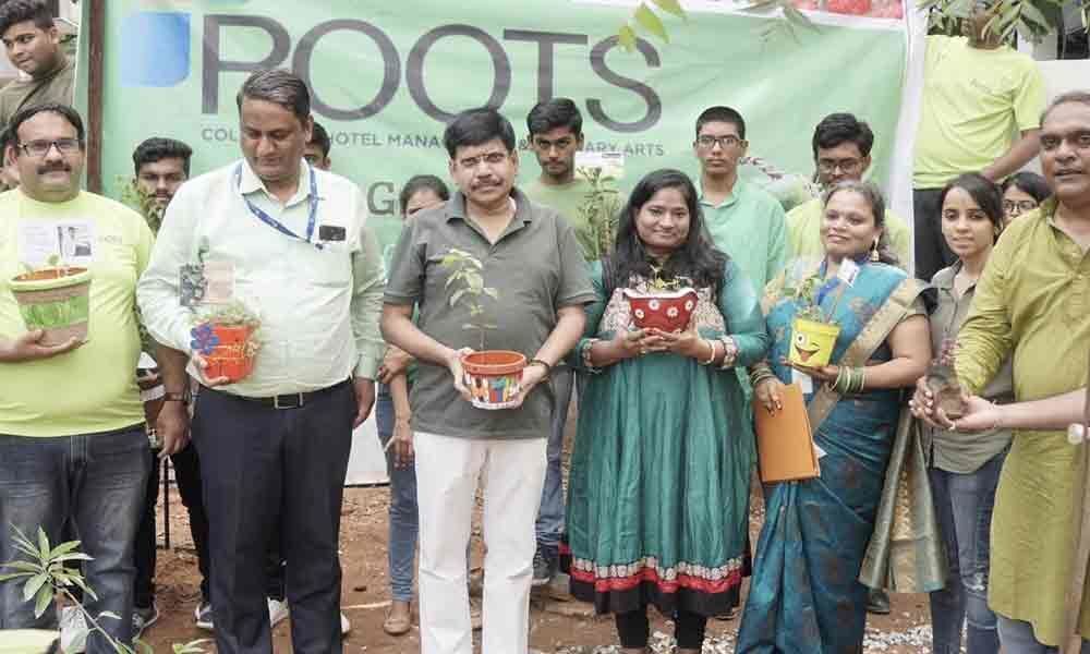 Students take part in kitchen gardening at Roots College of Hotel Management