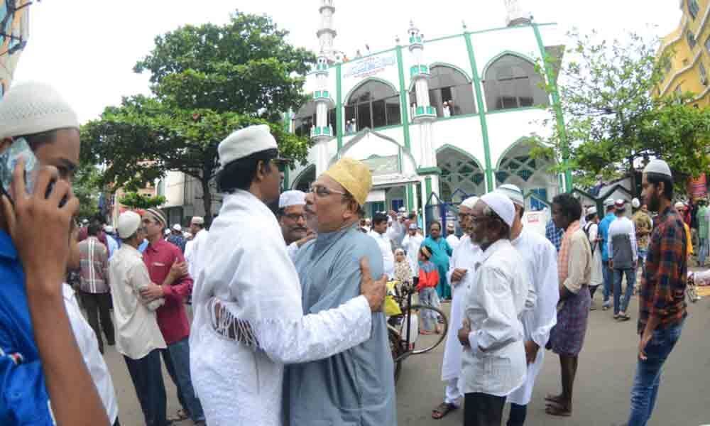 Visakhapatnam: Special prayers, sharing of meat with poor mark Bakrid