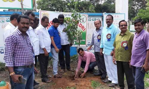 Green Bhadradri takes up plantation drive in temple town