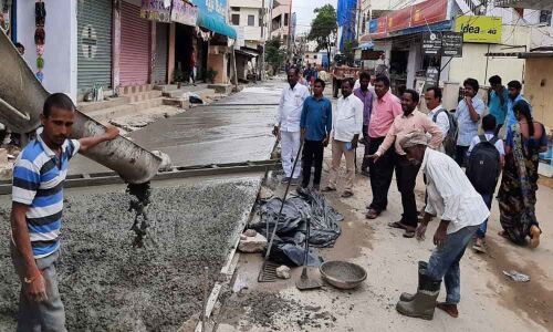GHMC official inspects development works