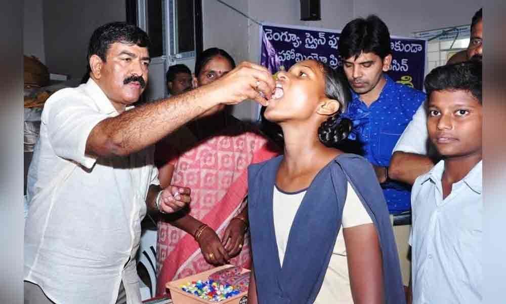 Homeo medicine administered to students: MLA Dwarampudi Chandrasekhara Reddy