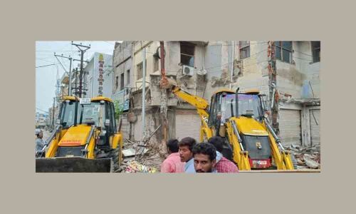 Two 90-year-old buildings razed in Warangal