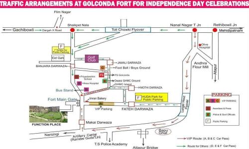 Traffic curbs at Golconda Fort, Parade Grounds