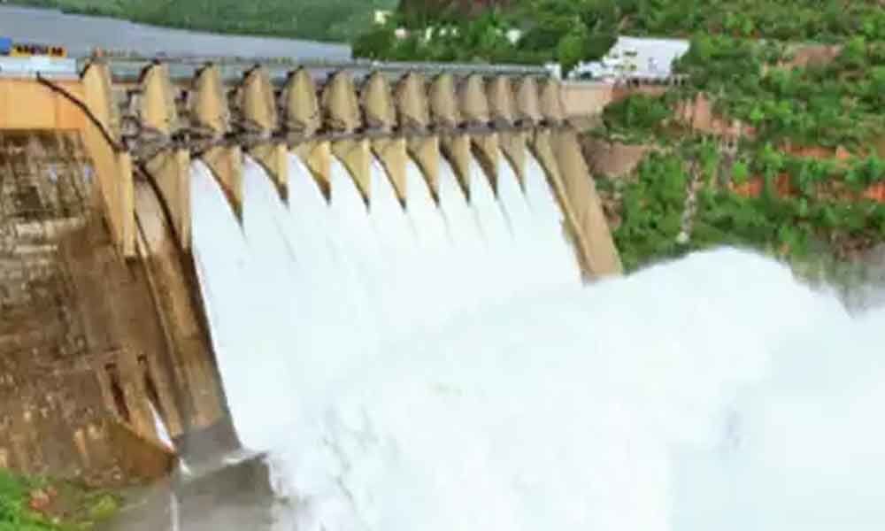 Ten gates of Srisailam reservoir lifted
