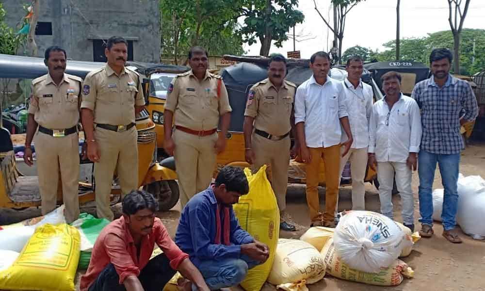 Cops seize 8 quintals of PDS rice in Mancherial district