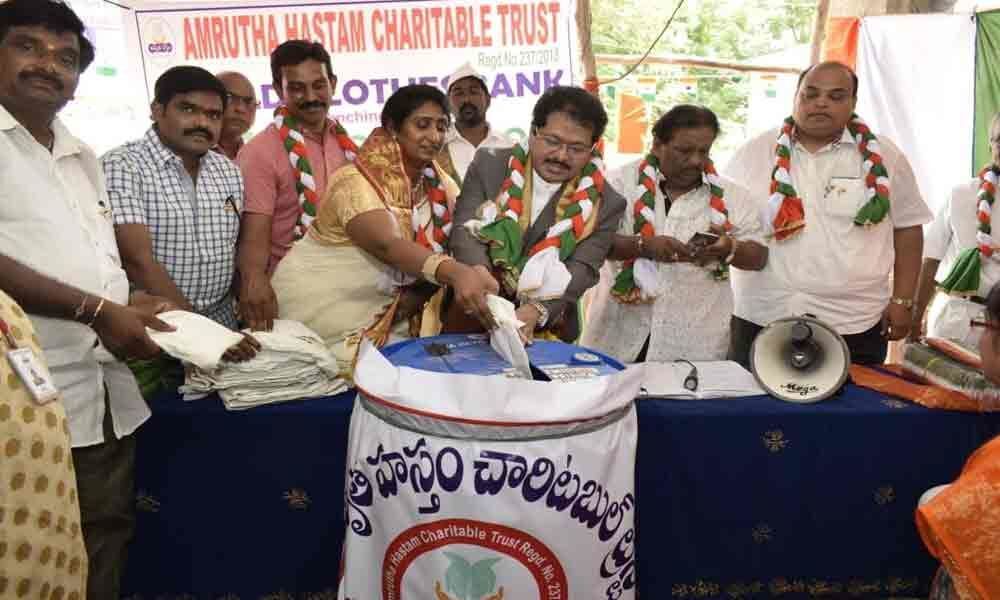 Old cloths bank inaugurated by R Madhava Rao