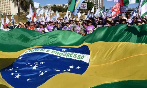 Tens of thousands of women march in Brazil against Bolsonaro
