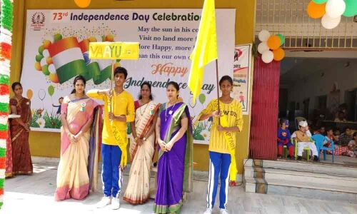 I-Day celebrated at Durga Prasad School