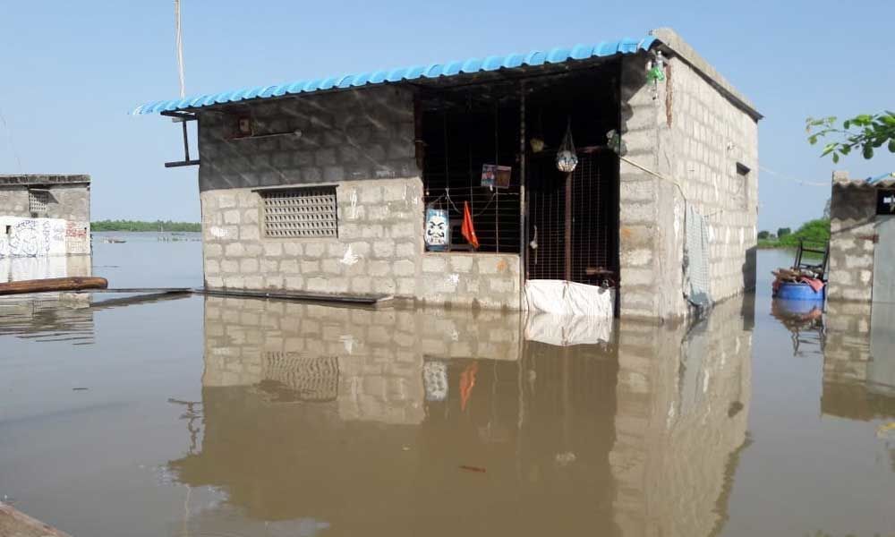 Flood water enters several houses in Pedamaddur