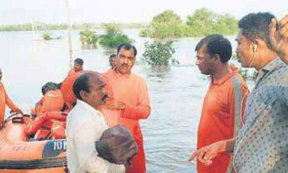 Officials evacuate 3,000 people in flood-hit areas in Guntur district