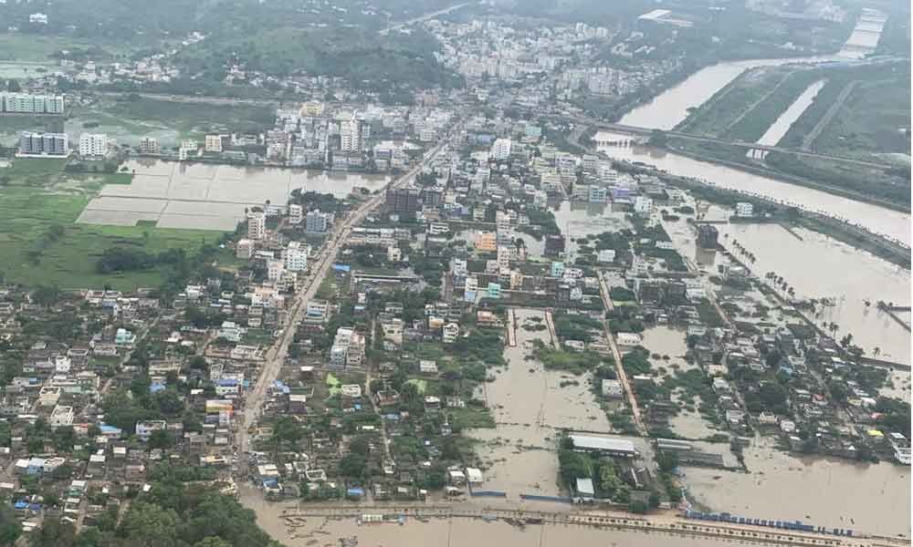 Low-lying areas inundate due to floods in Vijayawada