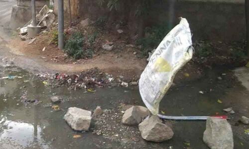 Drainage overflow in Kothaguda