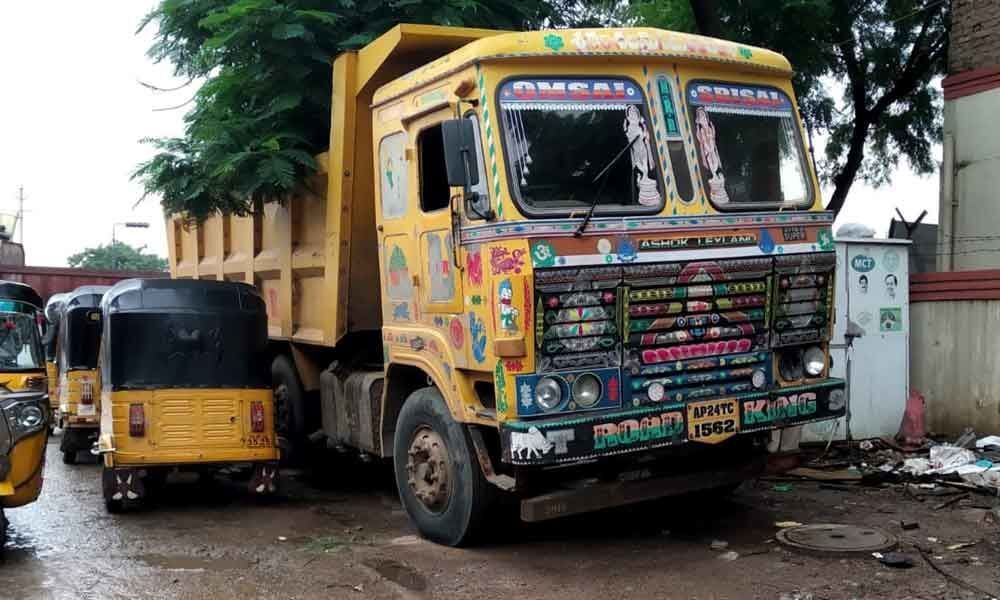 Lorry seized for illegal transport of sand