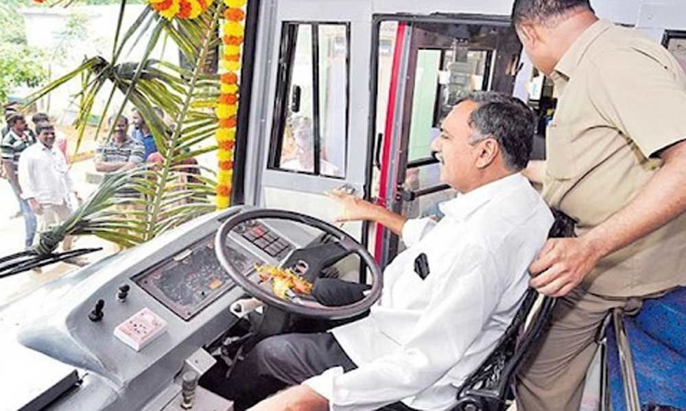 MLA Gandra Venkataramana Reddy turns as RTC bus driver