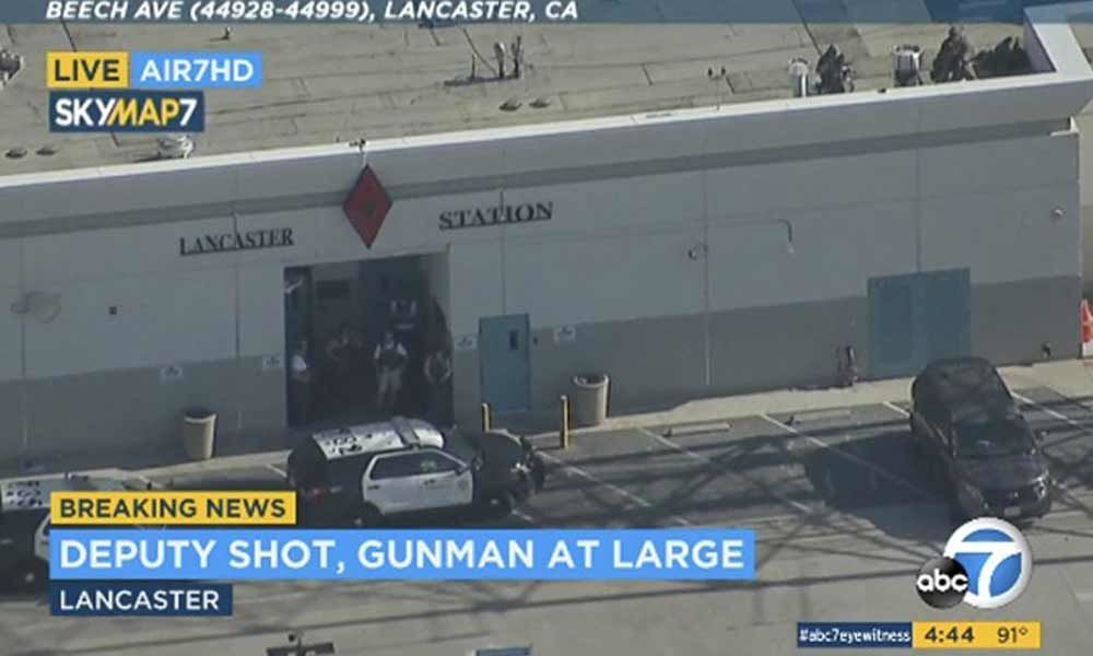 Shooter at large after LA deputy shot at sheriffs station