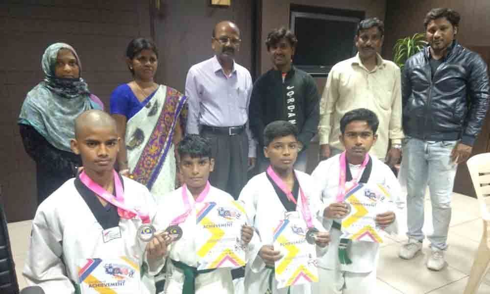 Hyderabad: Taekwondo players felicitated