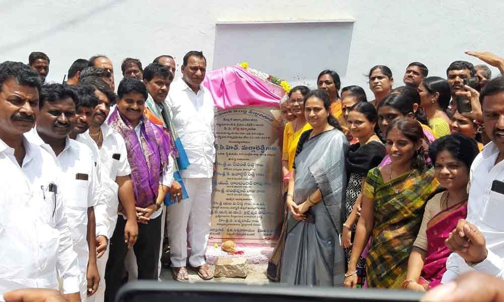 Malla Reddy lays stone for development works