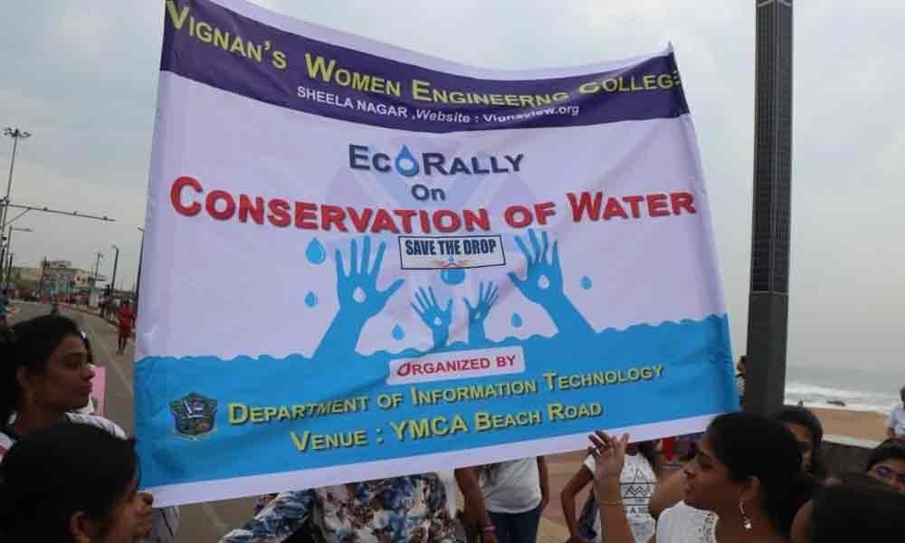 Vignan students launch save water rally in Visakhapatnam