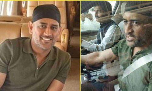 MS Dhoni in Jaipur, sporting new look