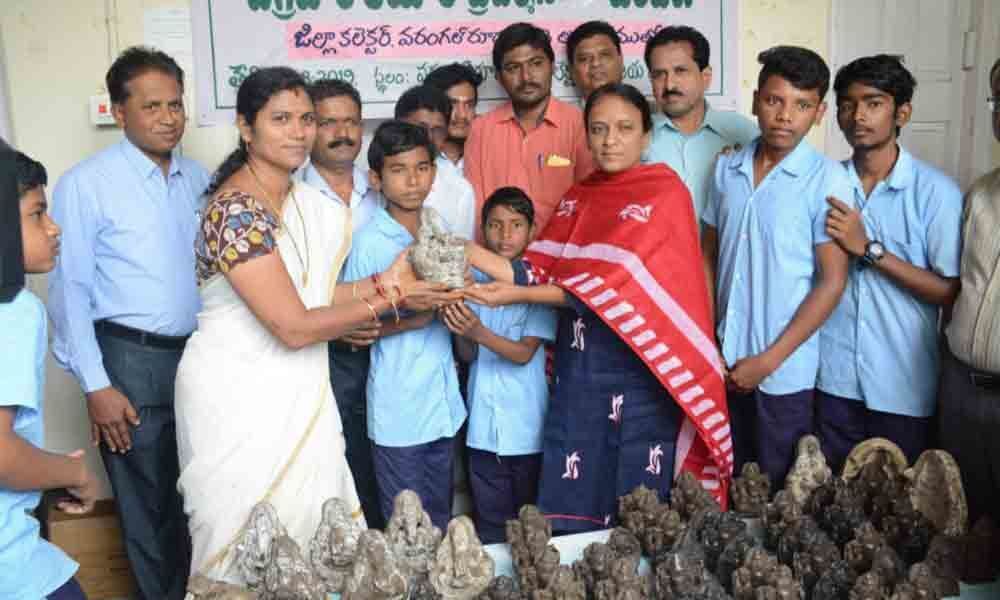 Students exemplary gesture to protect environment in Warangal