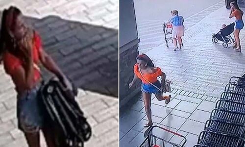 Watch: Woman steals stroller, forgets her baby in the store